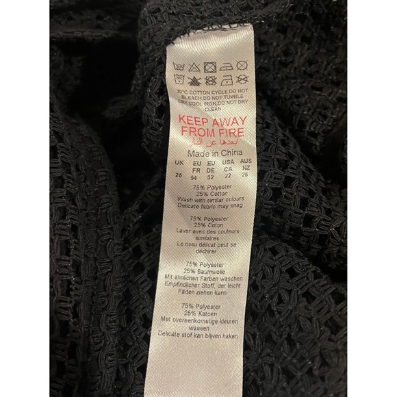 Black cut out crotchet cover up crop beach top by Prettylittlething XXL BNWT - Picture 9 of 9